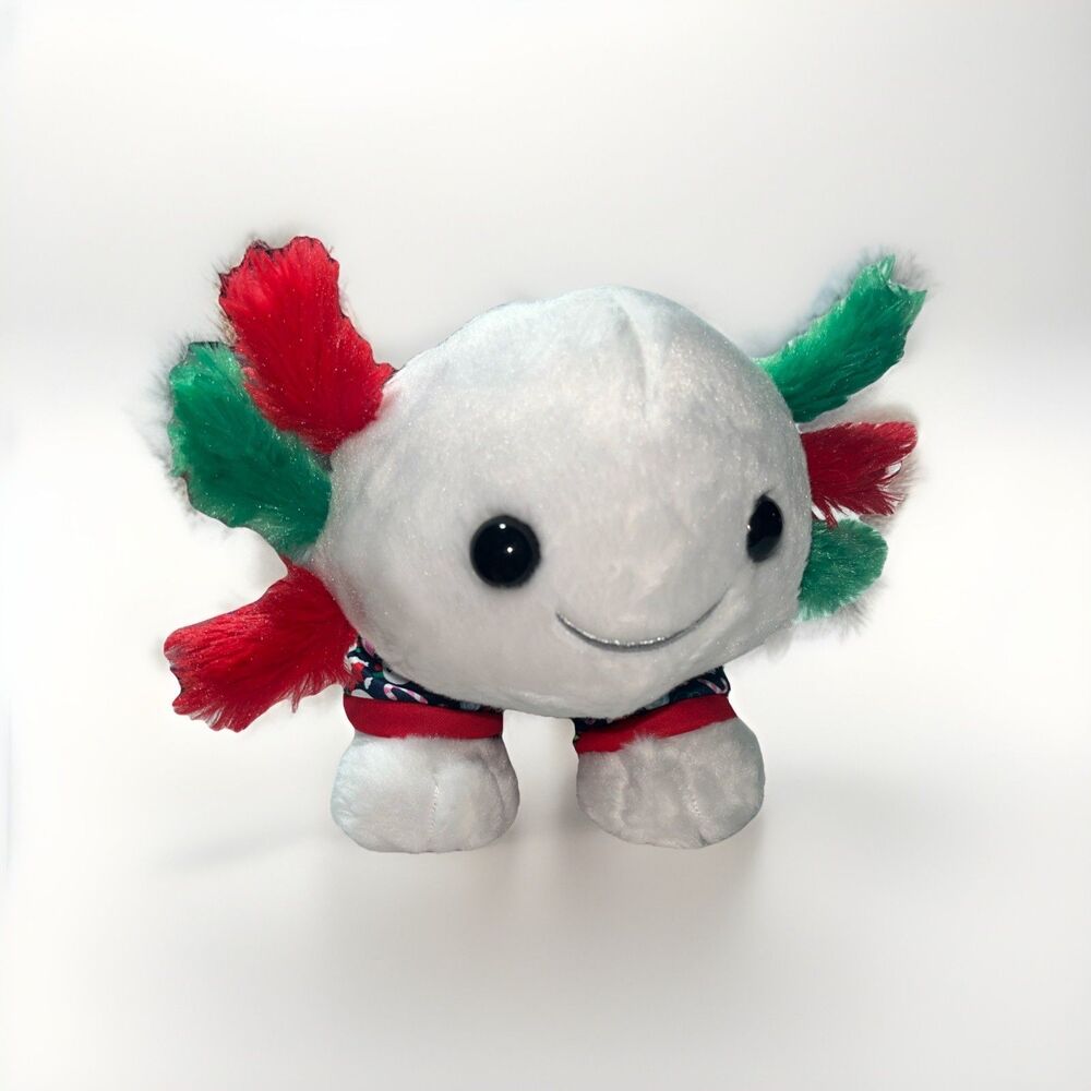 Build-A-Bear White Axolotl Plush 18” w/ Christmas Pajama Outfit Full Size